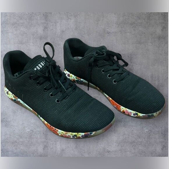 Nobull Black Sneakers with Floral Sole (UNISEX)